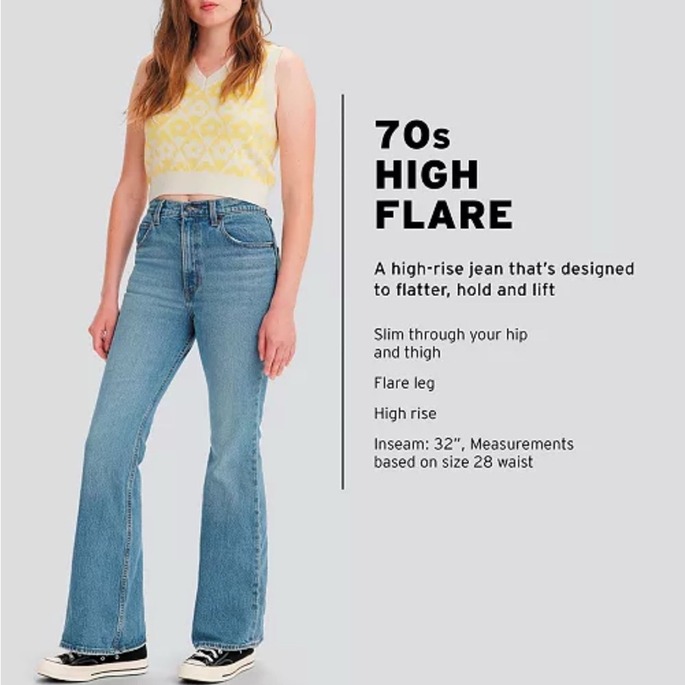 70s High Flare Women's Jeans - Light Blue